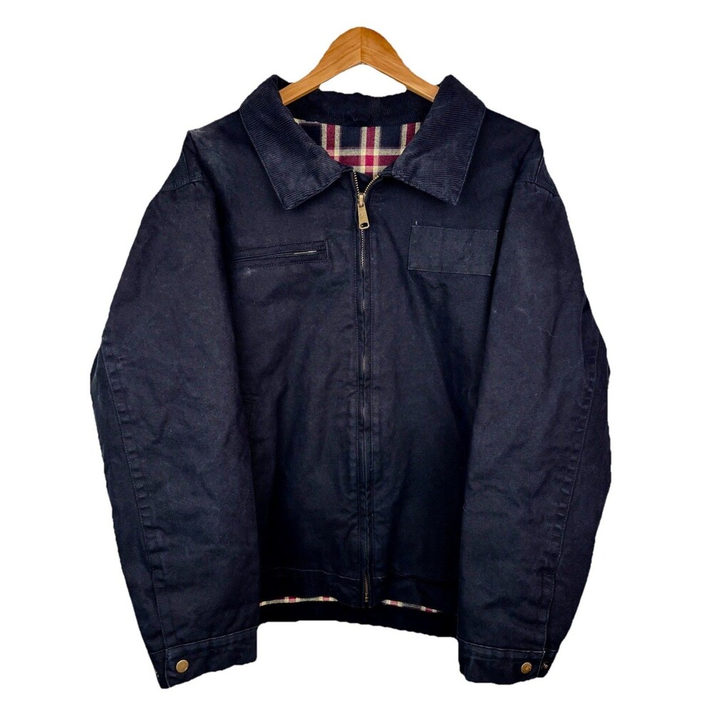 Men’s Gorp Corduroy Collar Chore Utility Jacket Lined Black Cotton Size 3XL